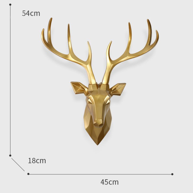 Close-up view of the elegant 3D deer wall sculpture showcasing intricate details.