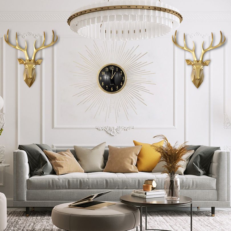 3D deer head wall sculpture displayed in a cozy living room setting.