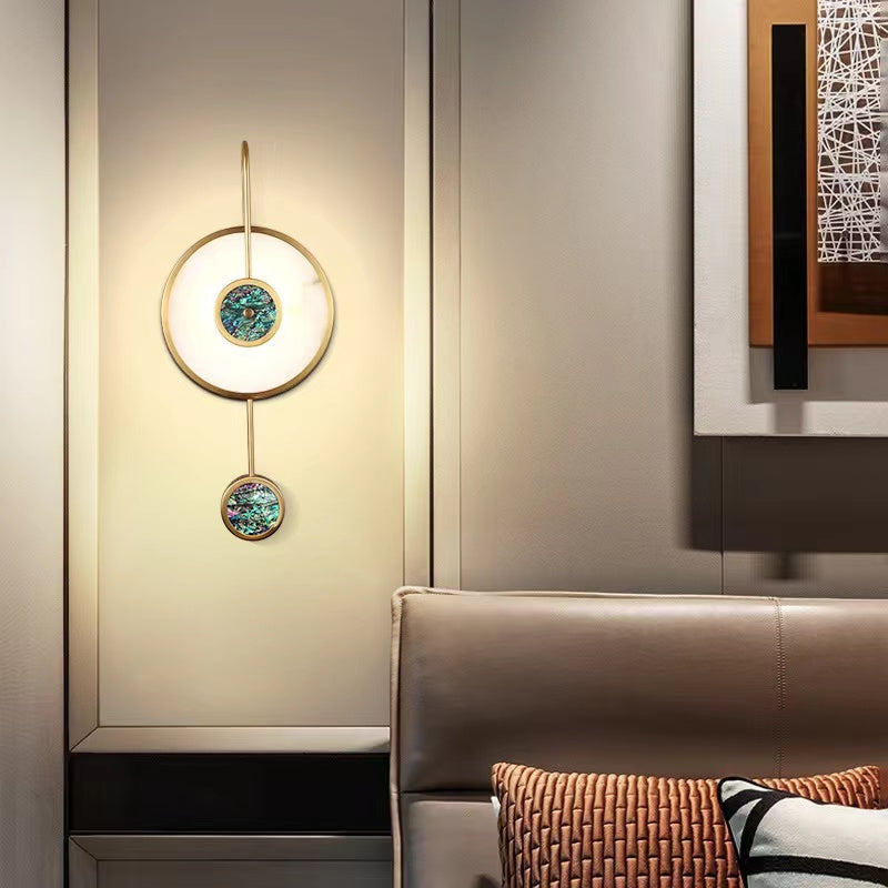Close-up view of the copper lamp with ceramic shade, highlighting its luxurious finish.