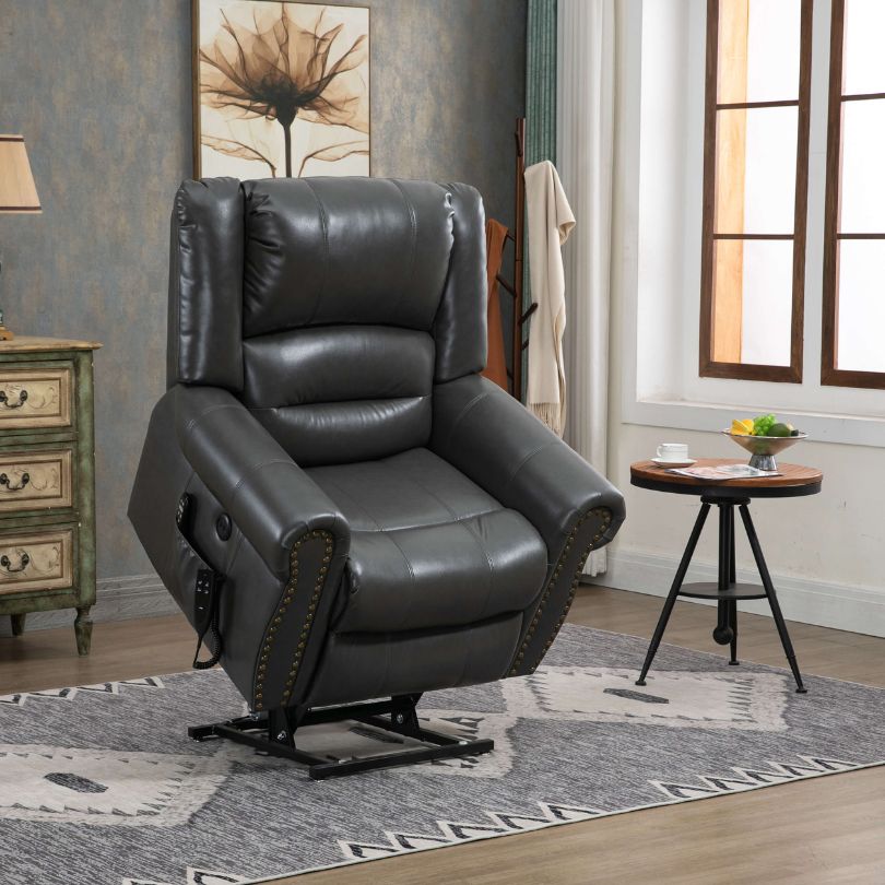Premium 40" Dual Motor Lift Recliner Chair with Heat & Massage - Image 2