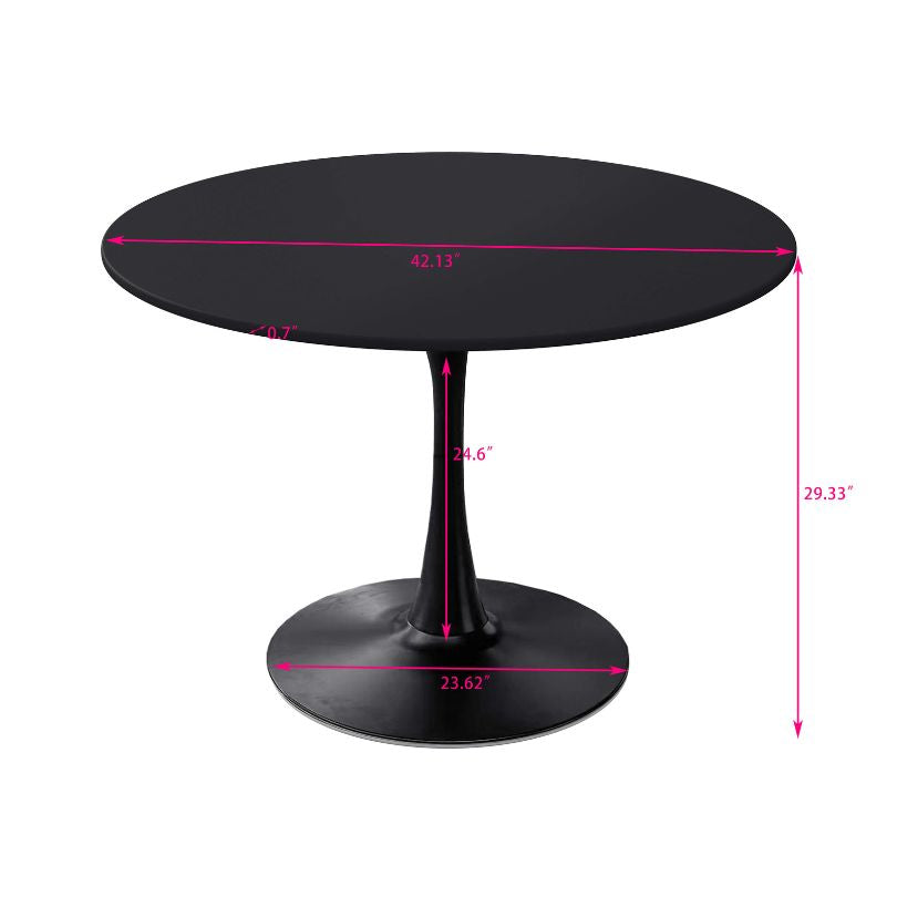 Chic 42" Modern Black Round Dining Table - Image 7