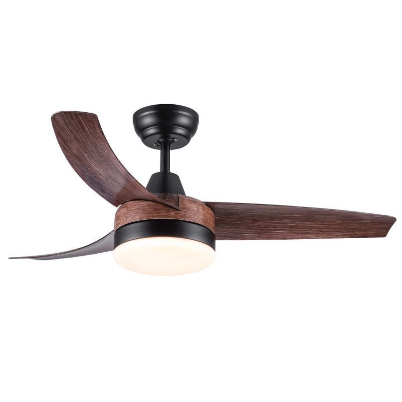 Close-up of the wooden blades on the Brown Farmhouse Ceiling Fan