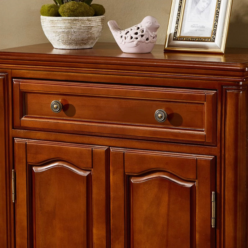 Close-up of the louver door detail on the vintage cabinet for breathability
