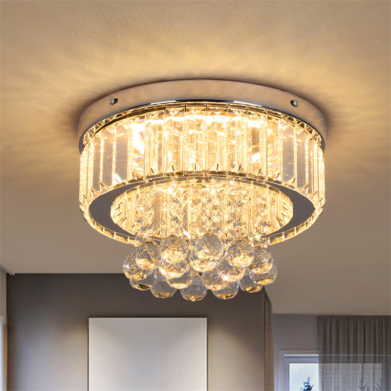 High brightness flush mount light fixture installed in a modern living room, highlighting decor.