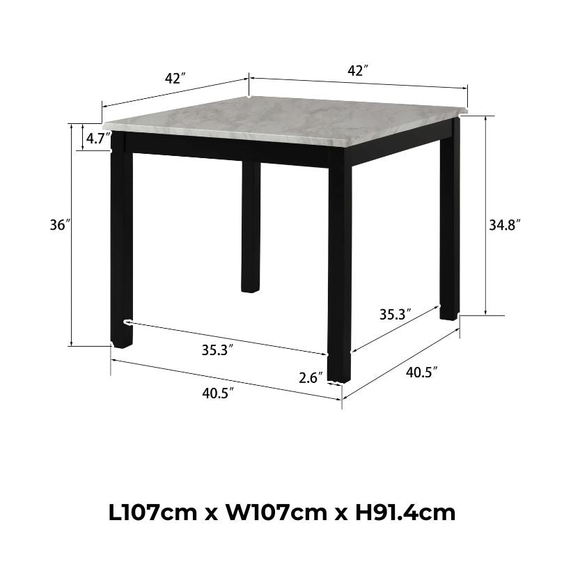 Elegant 5-Piece Faux Marble Counter Height Dining Set - Image 11