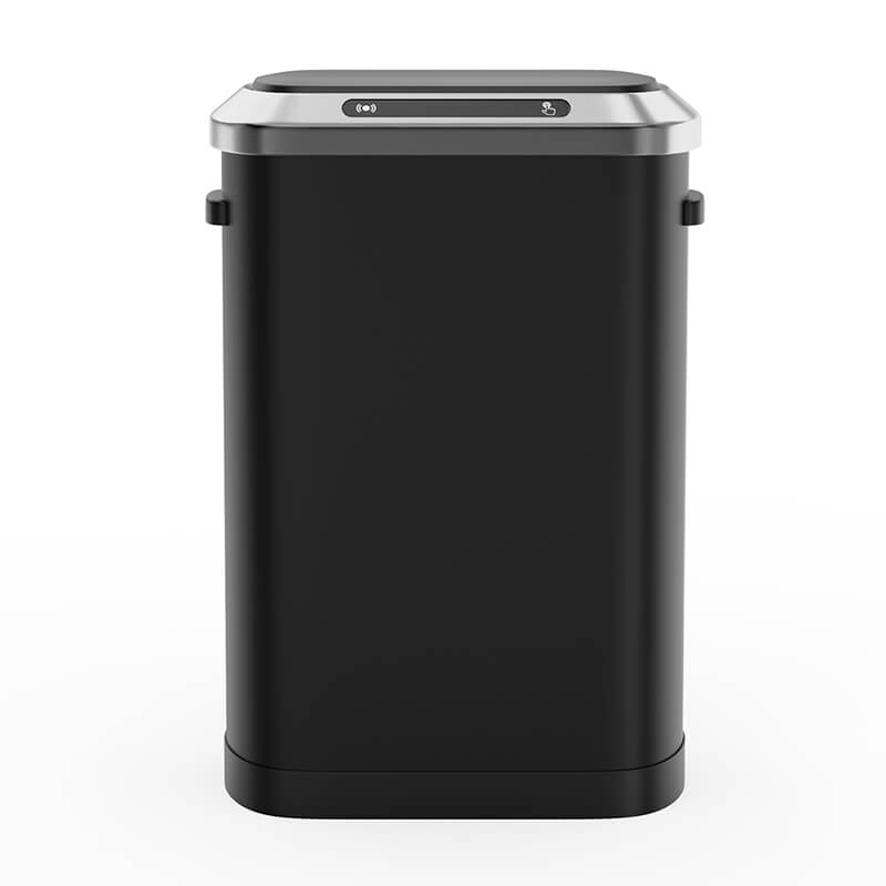 Side view of the high-capacity trash can showcasing its sleek design.