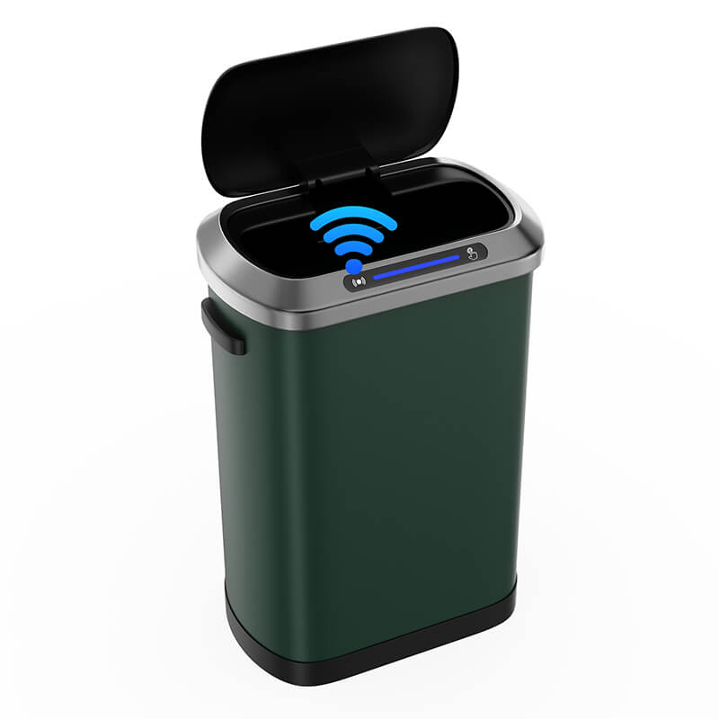 Hands-free operation of EcoSmart 50L trash can with motion sensor.