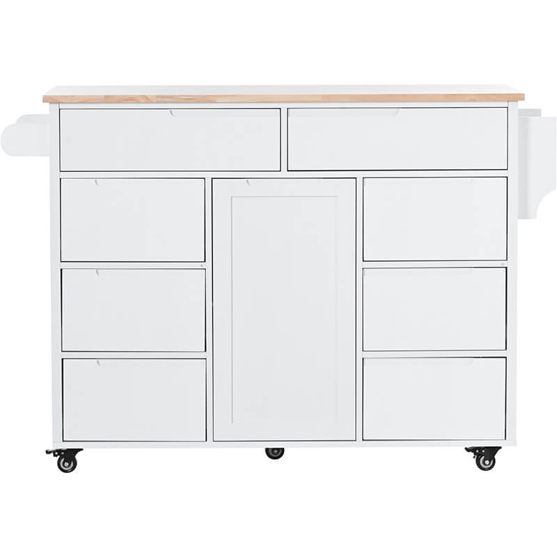 Versatile White Kitchen Cart with Drawers and Wheels - Image 4