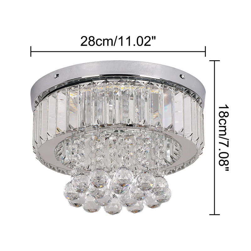 Chrome Elegance Crystal Ceiling Light showcasing its elegant design in a cozy dining area.