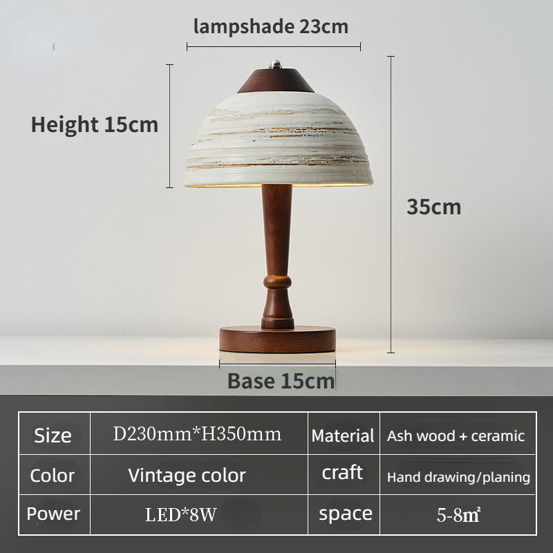 Elegant Chinese ceramic table lamp showcasing its wooden base in a cozy reading nook.