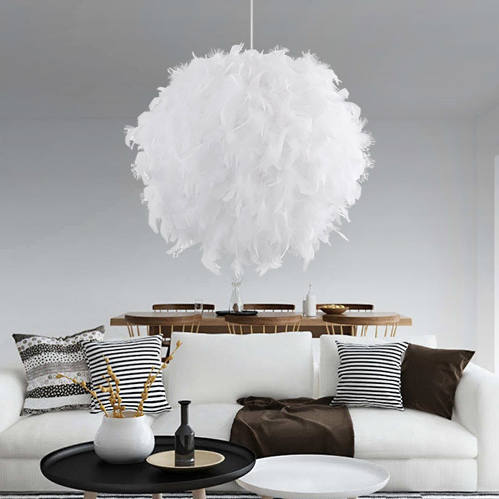 Close-up of the Elegant LED Fairy Feather Pendant Light displaying intricate feather details.