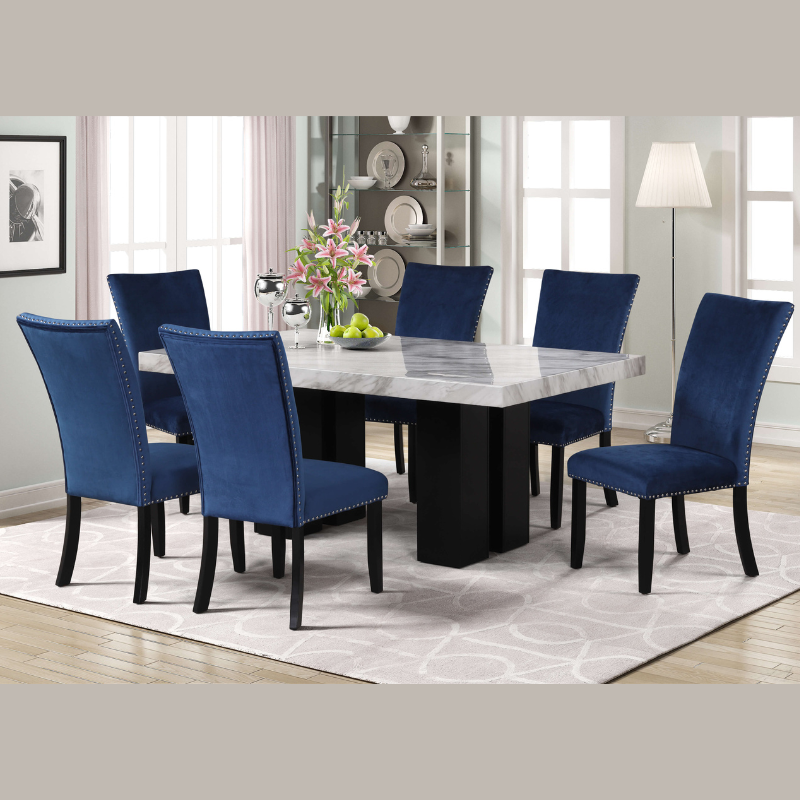 Intimate dining setting showcasing the modern dining furniture in a bright room.