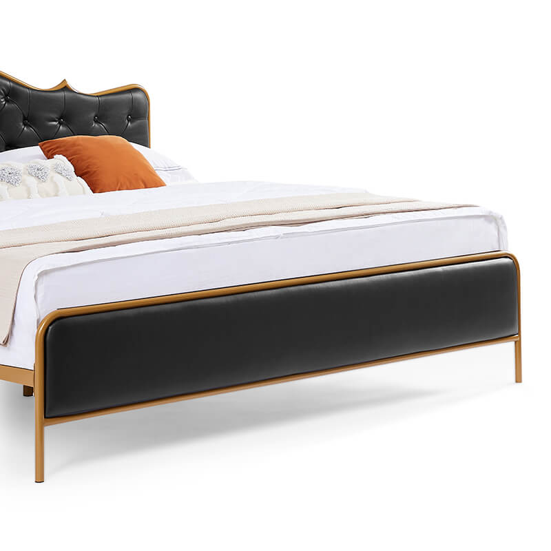 UrbanRest Black King Platform Bed with Ergonomic Buckle Backrest - Image 3