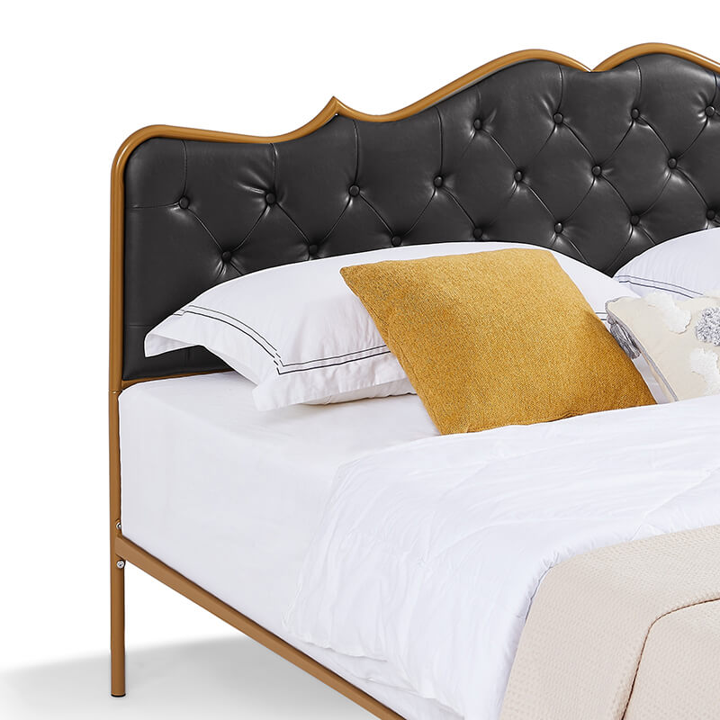 UrbanRest Black King Platform Bed with Ergonomic Buckle Backrest - Image 4