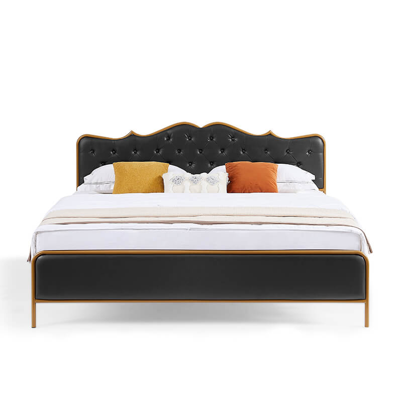 UrbanRest Black King Platform Bed with Ergonomic Buckle Backrest - Image 2