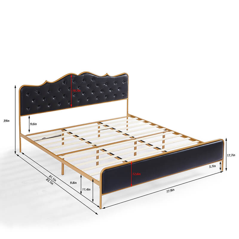 UrbanRest Black King Platform Bed with Ergonomic Buckle Backrest - Image 7