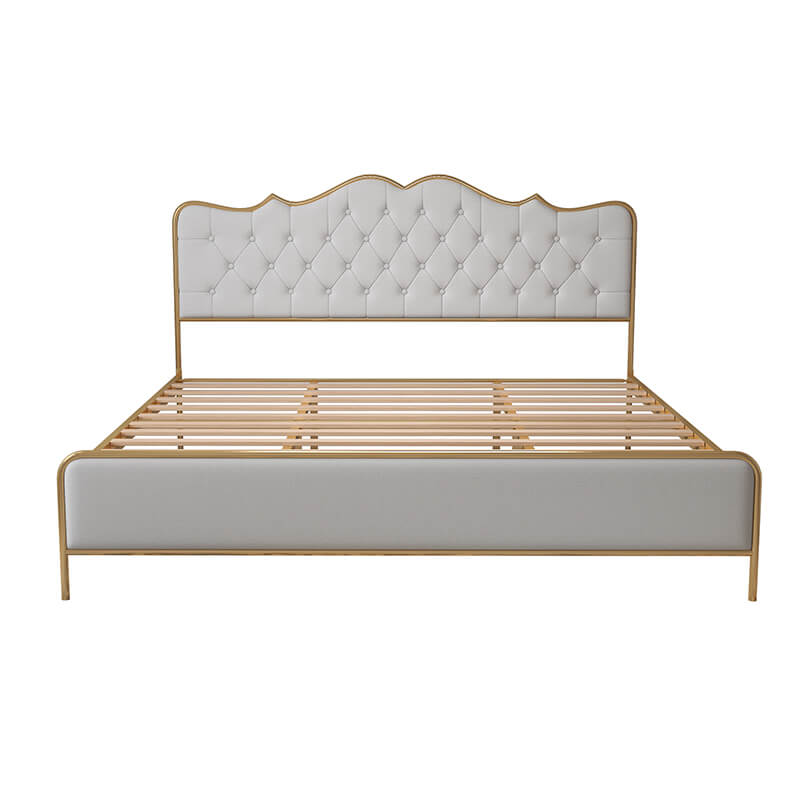 Luxurious Modern King Size Metal Bed Frame with Backrest - Image 6