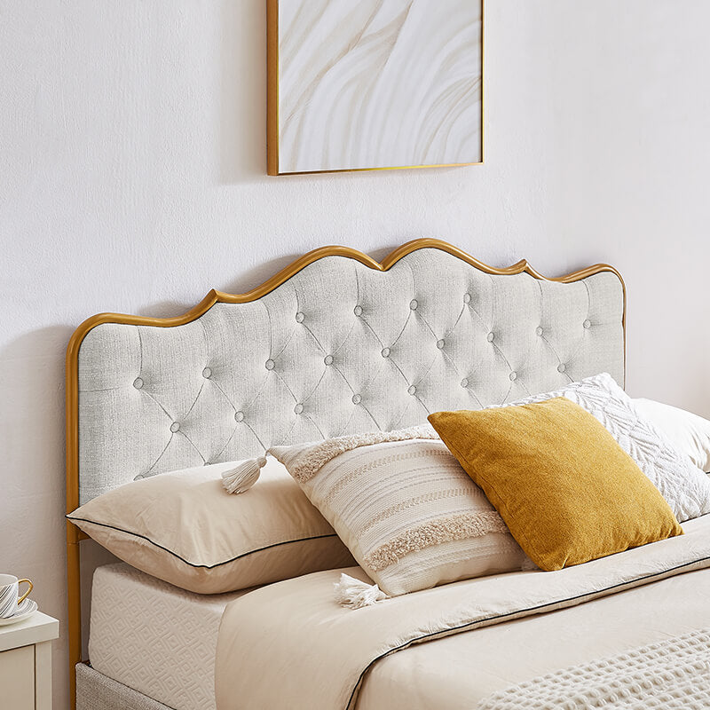 Luxurious Modern King Size Metal Bed Frame with Backrest - Image 4