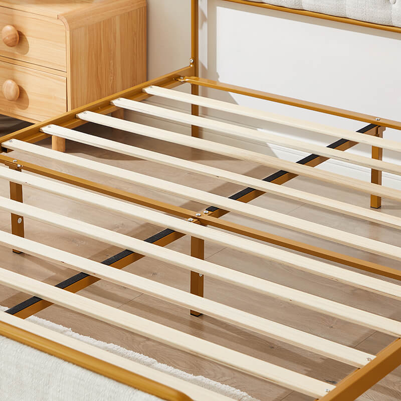 Luxurious Modern King Size Metal Bed Frame with Backrest - Image 7