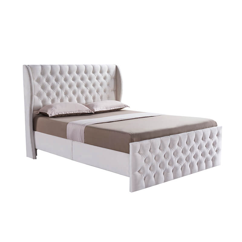 Royal Comfort: 84" King Size Velvet Wingback Bed Frame - Image 3