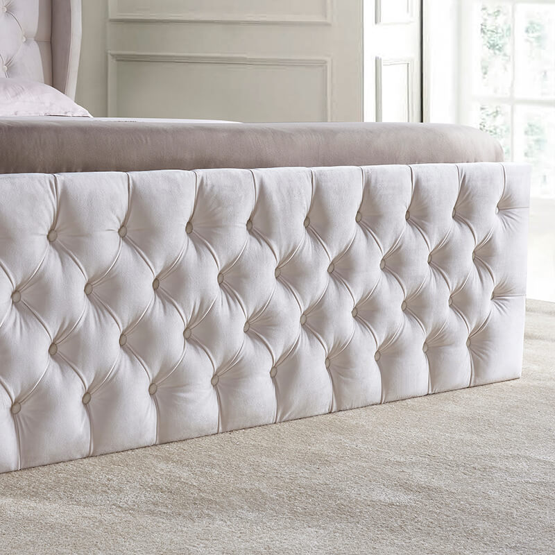 Royal Comfort: 84" King Size Velvet Wingback Bed Frame - Image 4