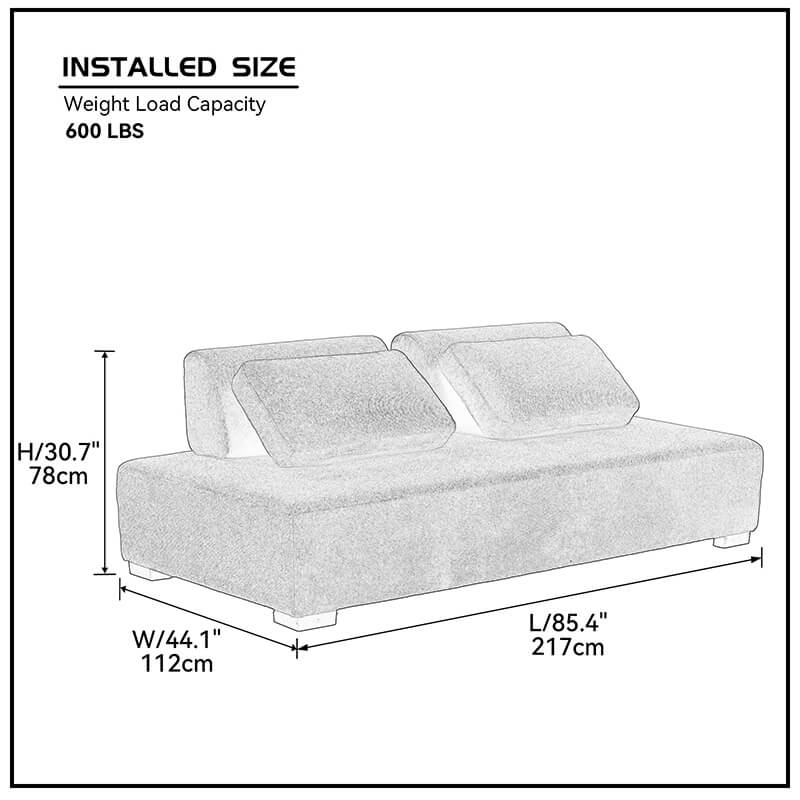 Side view of the 85-Inch Modular Sofa showcasing its minimalist design