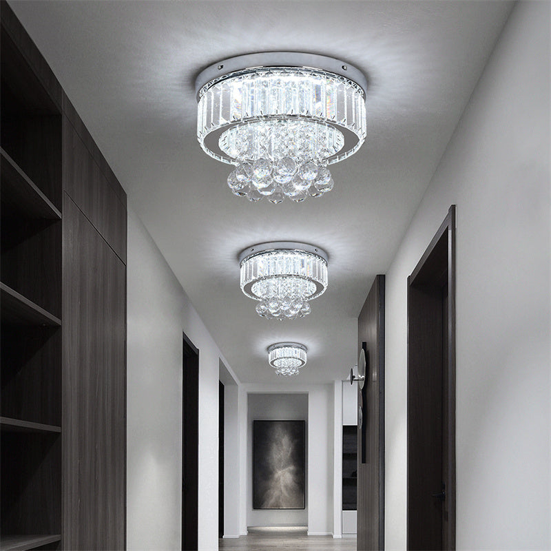 High brightness flush mount light fixture installed in a modern living room, highlighting decor.