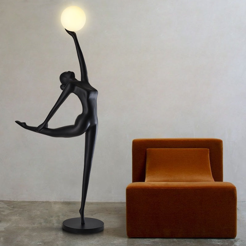 Close-up of the ballet lamp with intricate resin details