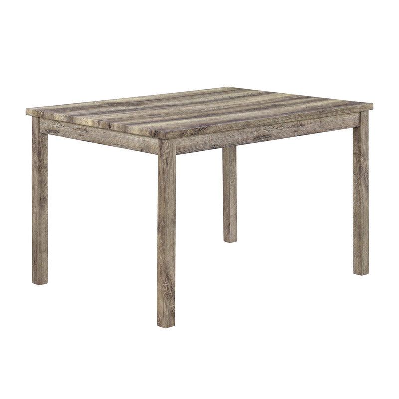 Antique yellow and grey wooden dining table set showcasing ergonomic upholstered chairs