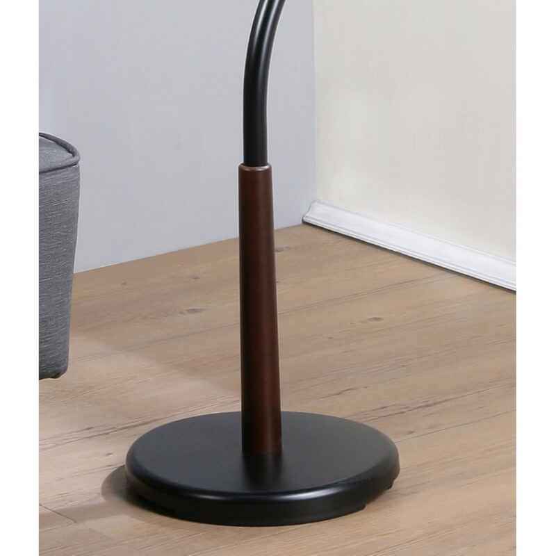 Top-down view of stylish coat rack showcasing its sturdy design and hooks.