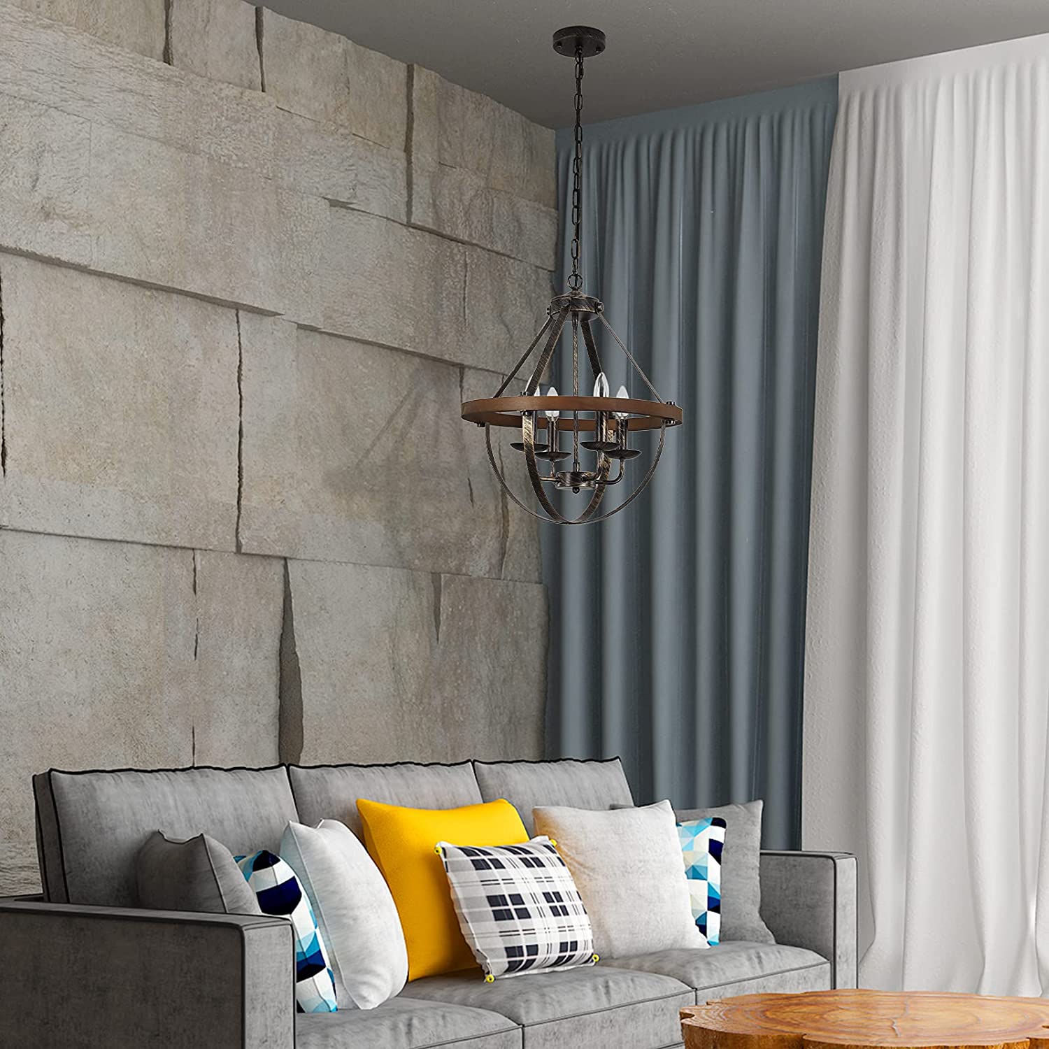 TimberGlow Lantern Pendant – Adjustable Rustic Fir Light - Image 2