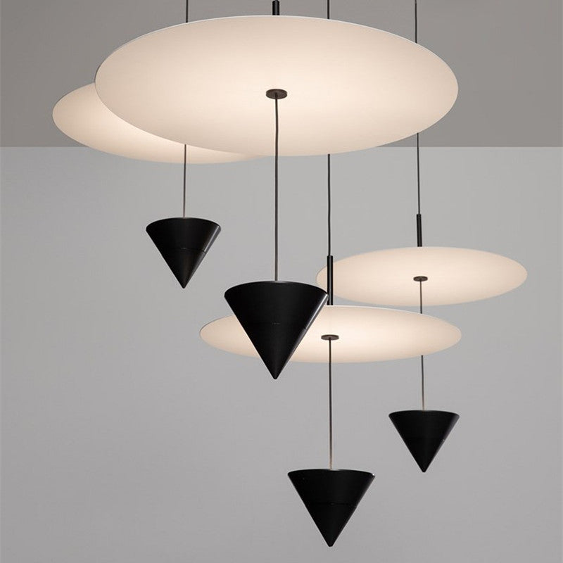 Chic Art Deco LED pendant light illuminating a stylish dining room.
