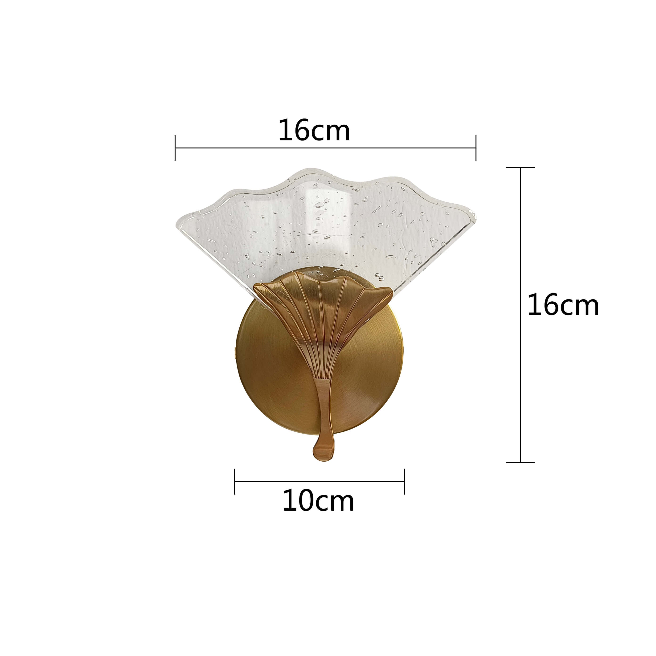 Front view of the elegant crystal ginkgo leaf LED wall sconce in a stylish living room setting.