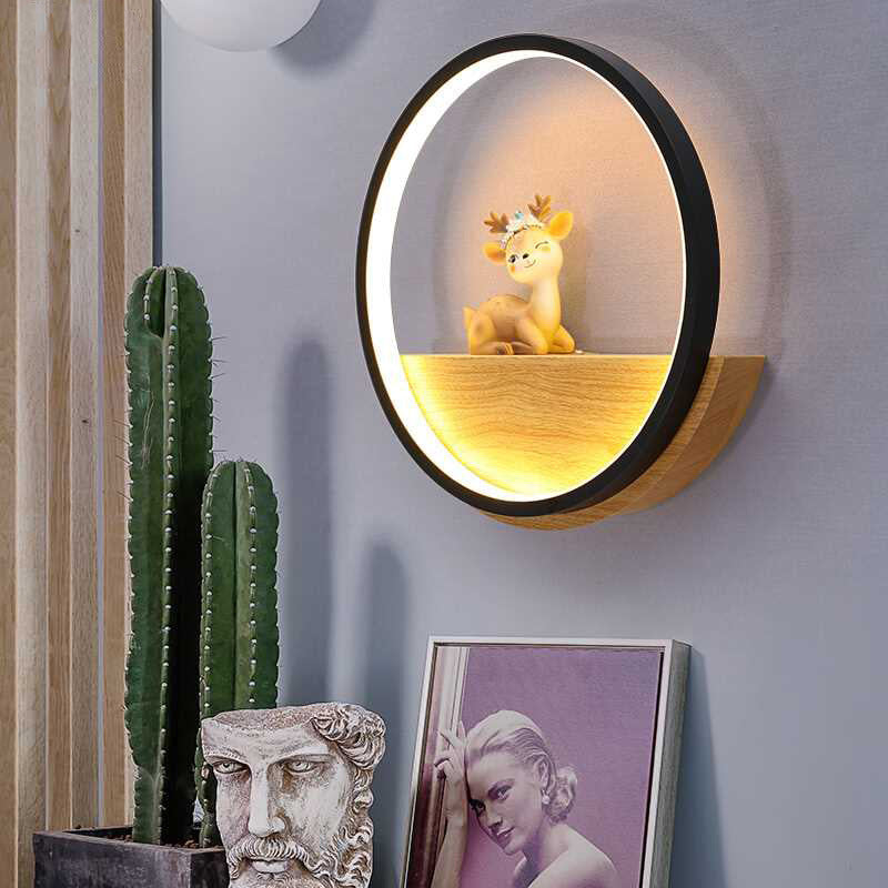 Front view of Rustic Deer Antlers LED Wall Sconce showcasing its elegant design.
