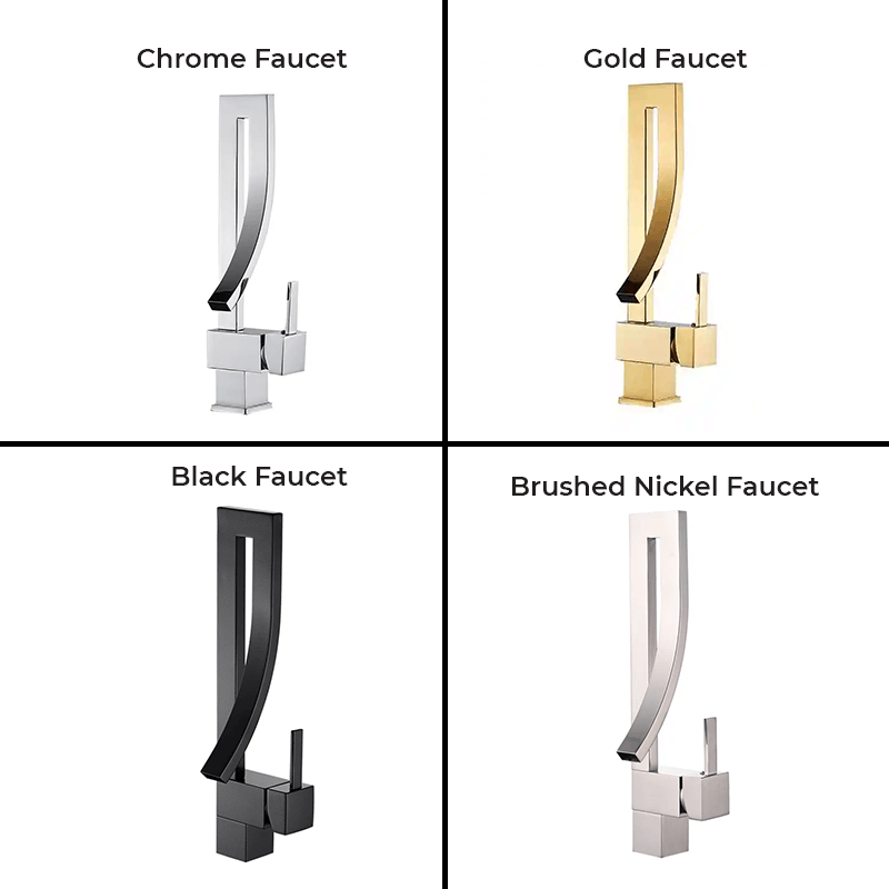 Close-up of the hot and cold faucet controls for easy temperature adjustment.
