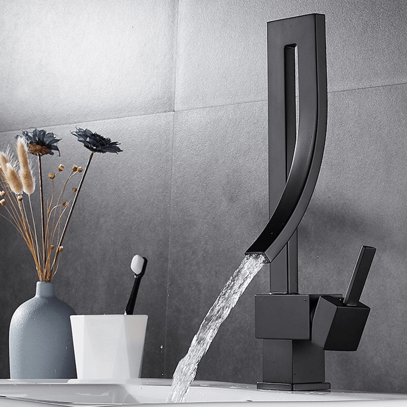 Brass mixer faucet showcasing a sleek design for modern bathrooms.