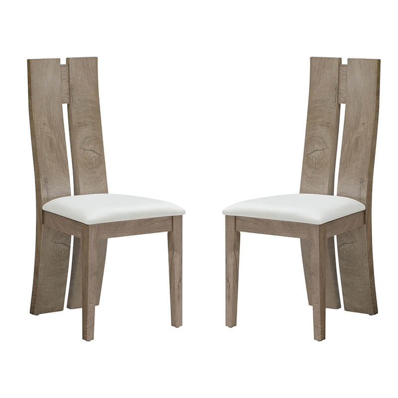 High back chair from the Cayman collection, designed for optimal comfort and space efficiency in any dining area.