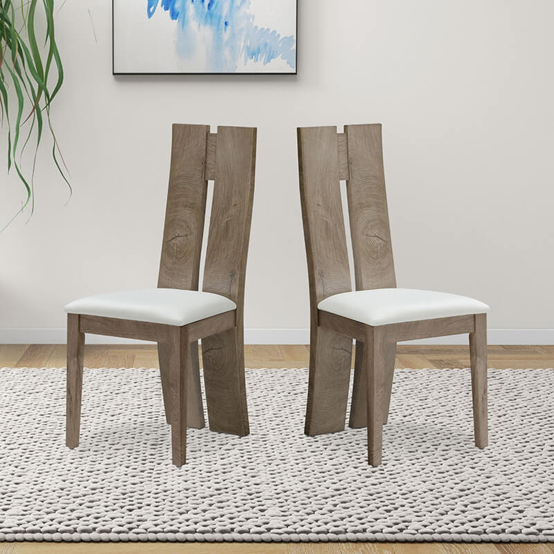 Comfortable wooden dining chair from the Cayman set, highlighting its natural finish and modern silhouette.