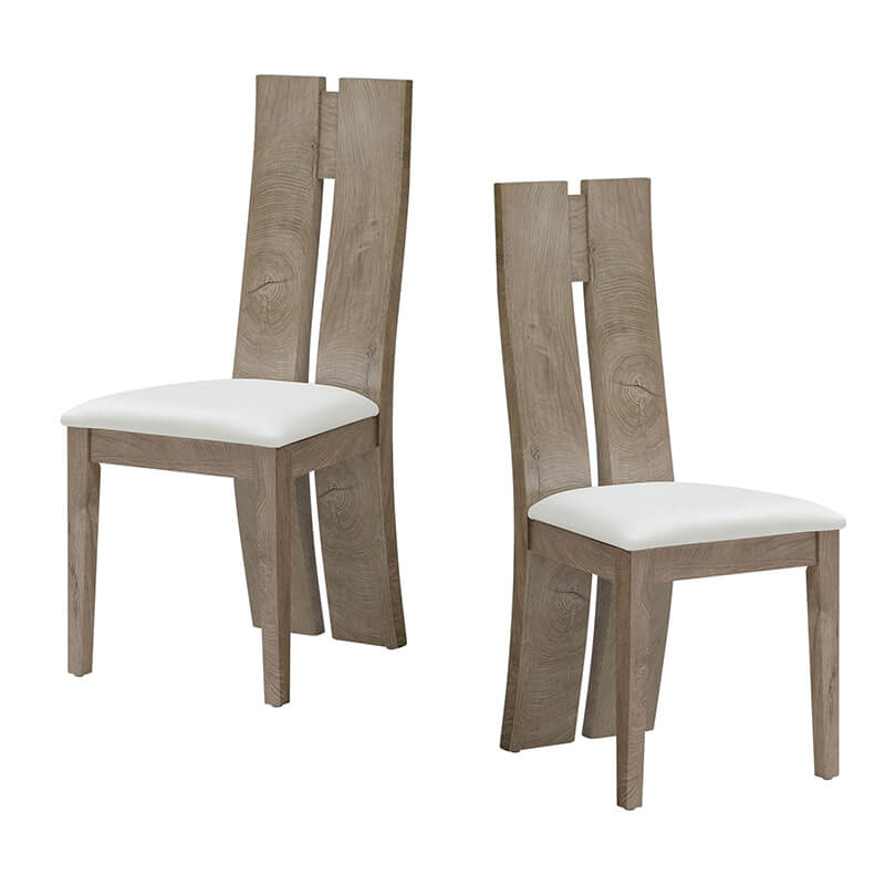 Comfortable wooden dining chair from the Cayman set, highlighting its natural finish and modern silhouette.
