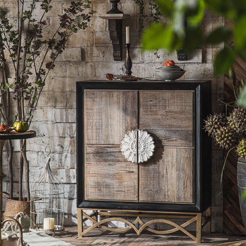 Close-up of the decorative details on the Classic Wooden Sideboard