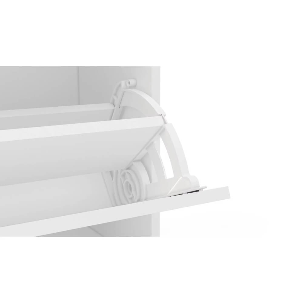 Compact shoe rack with flip drawer, perfect for small spaces