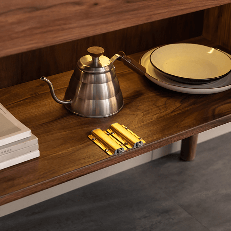 Elegant interior showcasing the solid wood cabinets ample storage space.