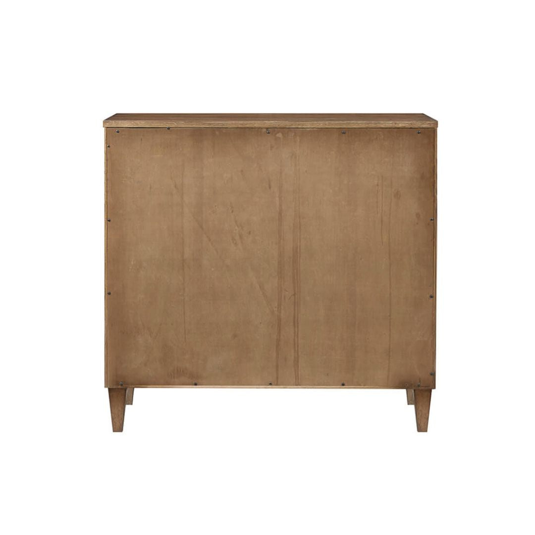 3-drawer chest placed in a modern living room, highlighting its functionality and aesthetic appeal.