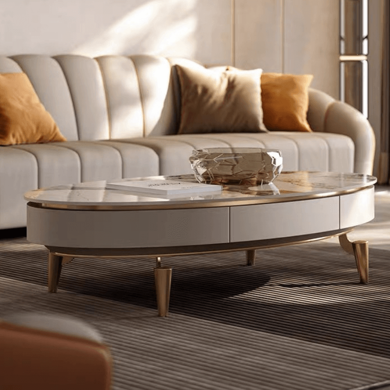 Elegant modern TV stand with a chic marble top, perfect for contemporary decor.