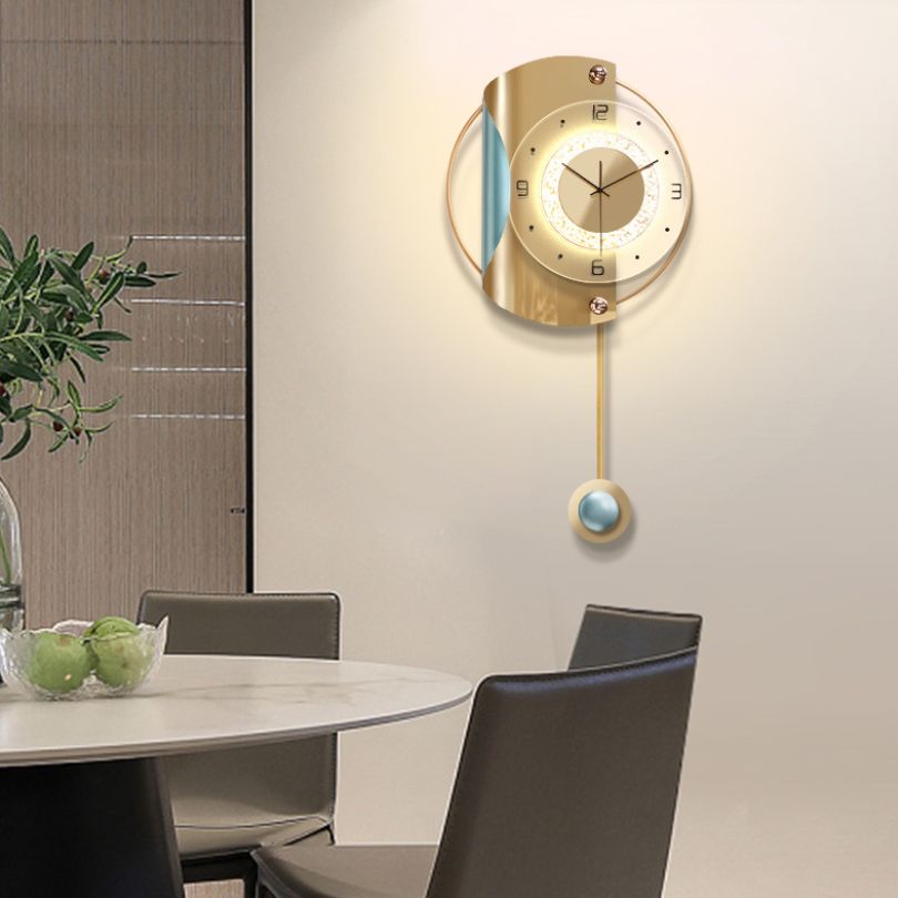 Remote control for adjusting the brightness of the luxury backlit wall clock, showcasing its functionality.