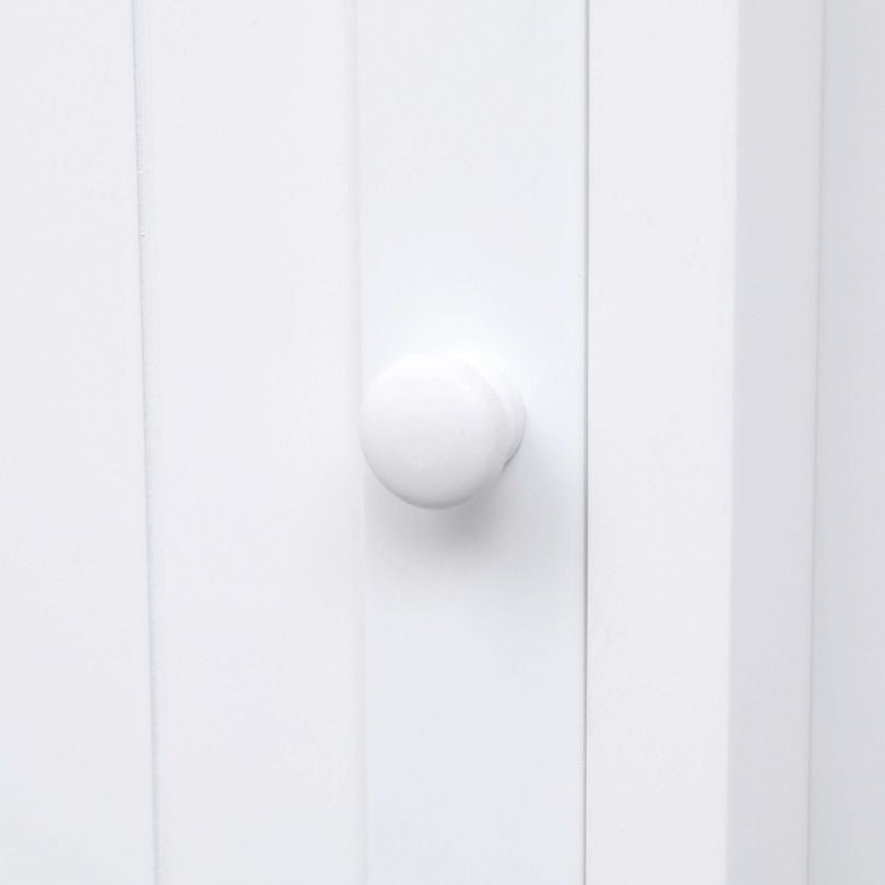 Corner bathroom cabinet placed in a modern bathroom setting for a chic look.
