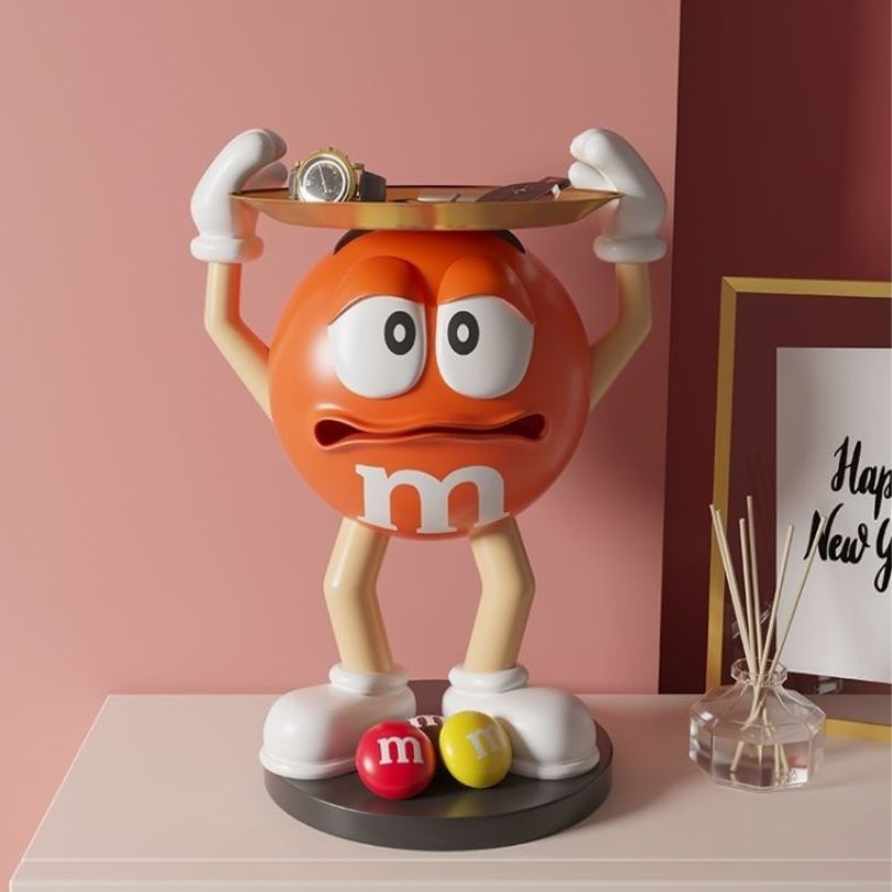 Vibrant Resin Bean Statue with Storage Tray - Image 3