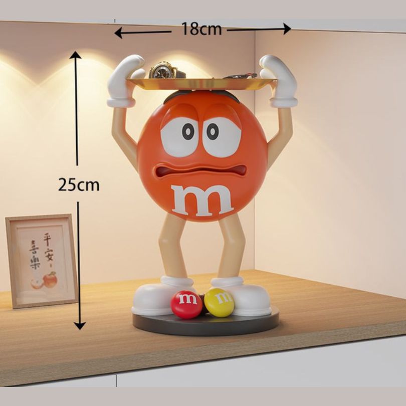 Vibrant Resin Bean Statue with Storage Tray - Image 7