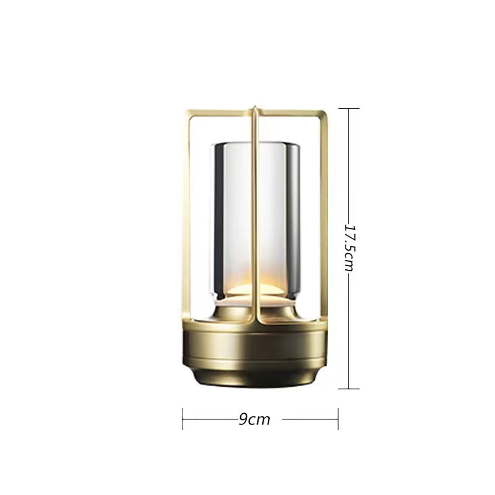 Elegant Rechargeable Touch Crystal LED Table Lamp showcasing its sleek design in a modern living room setting.