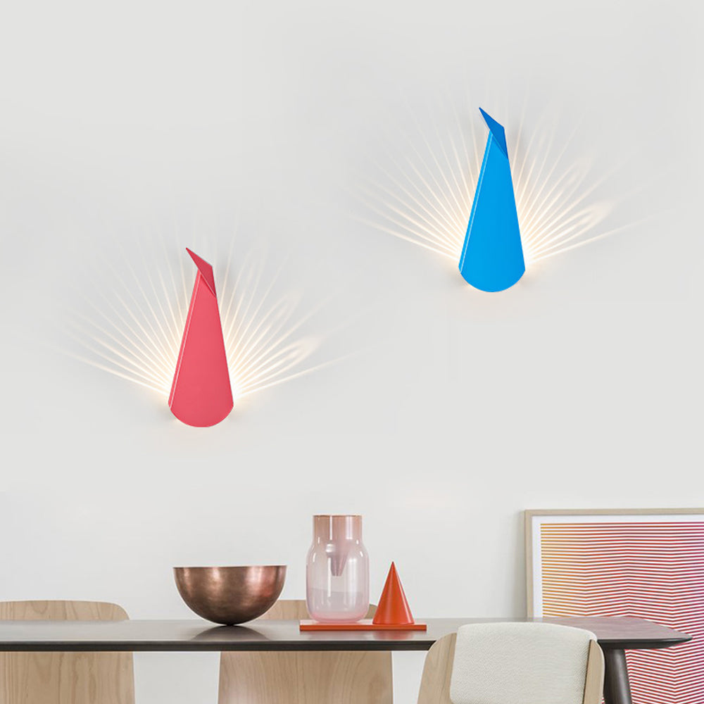 Front view of the Elegant Modern Minimalist LED Wall Lamp showcasing its peacock design.